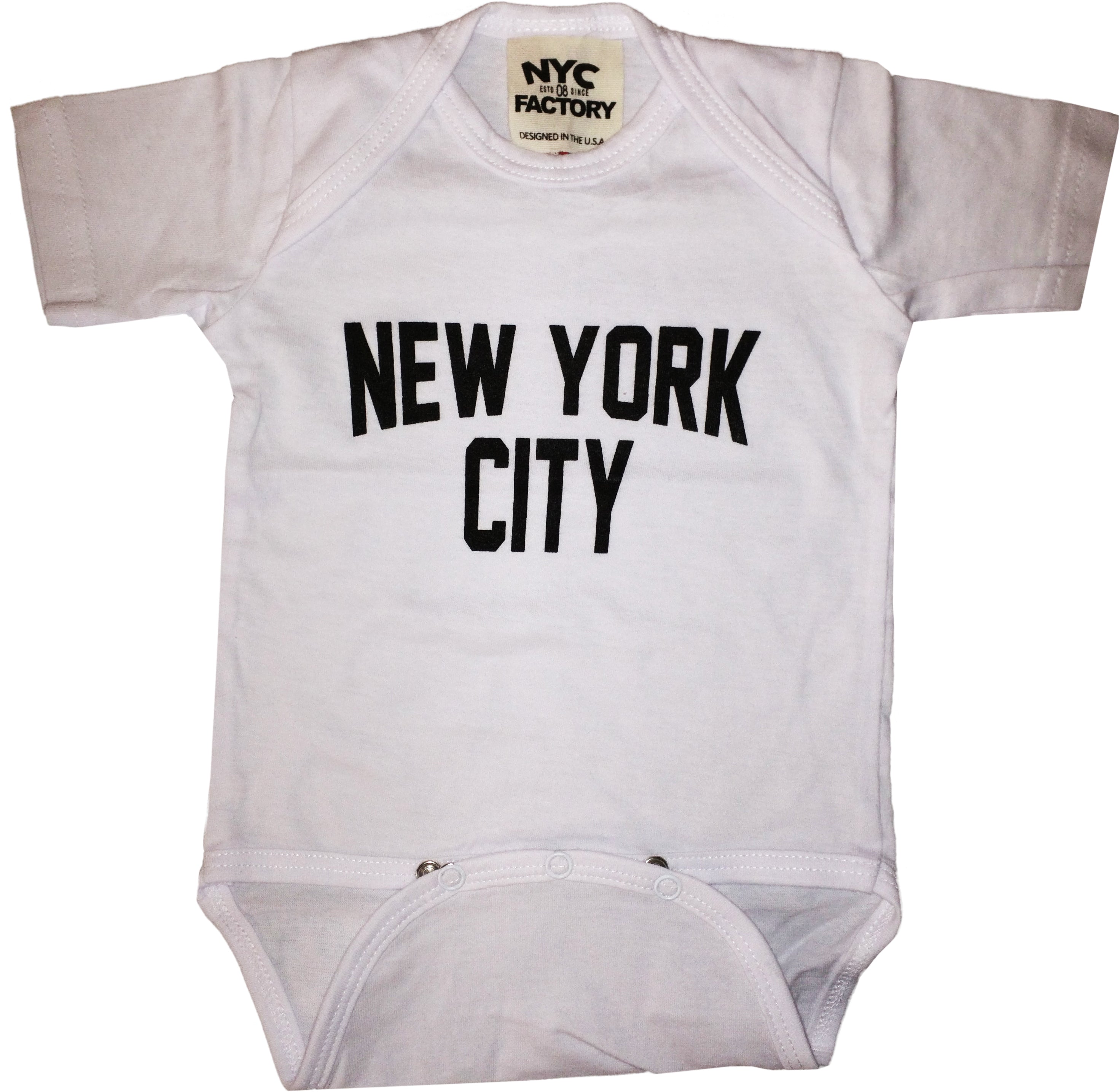 New York City Baby Bodysuit Screen Printed Soft Cotton Snapsuit