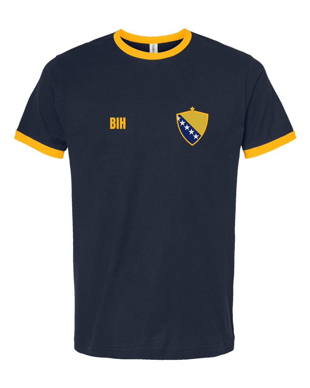 Bosnia and Herzegovina Soccer Ringer Tee 2026 — Retro National Crest | NYC Factory