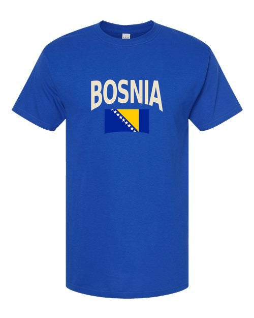 Bosnia and Herzegovina Soccer Tee 2026 — Classic Name & Flag | NYC Factory - Royal Blue