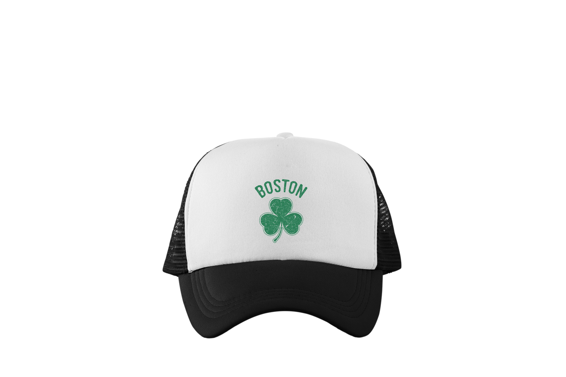 Irish Boston Shamrock Design Trucker Baseball Hat