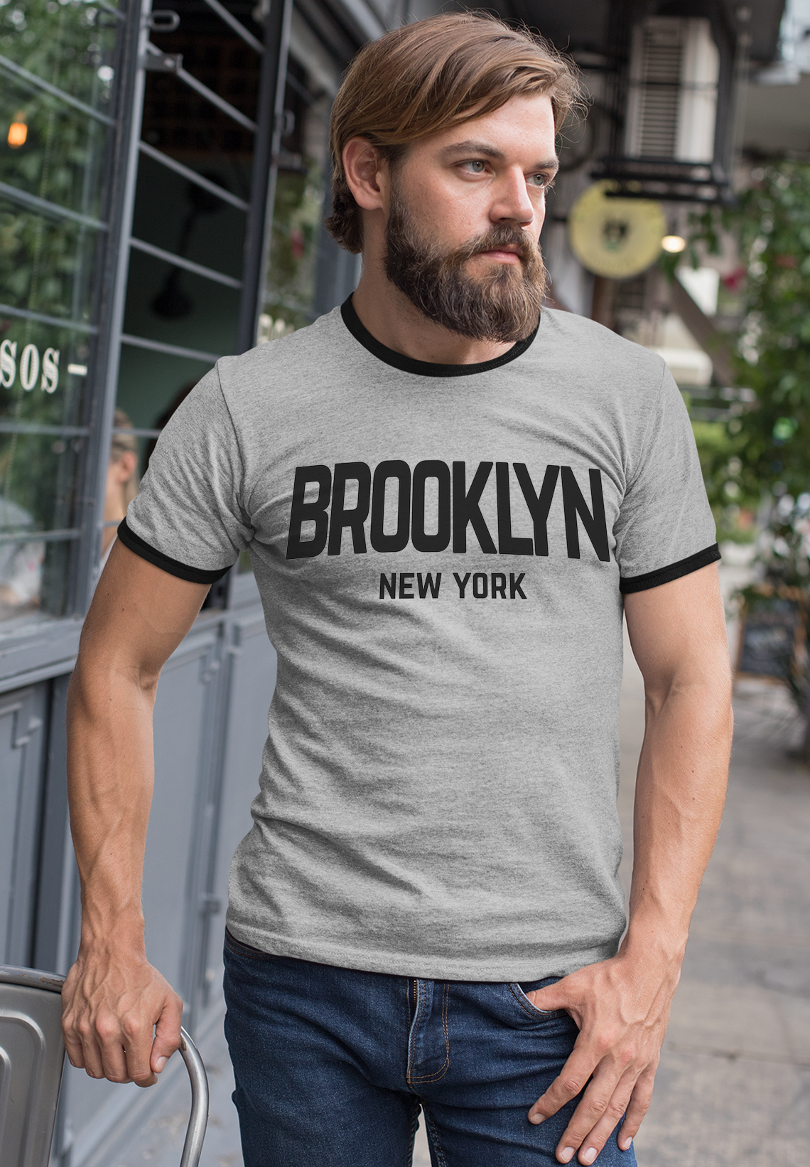 Brooklyn New York Retro Design Mens Ringer T-Shirt Tee