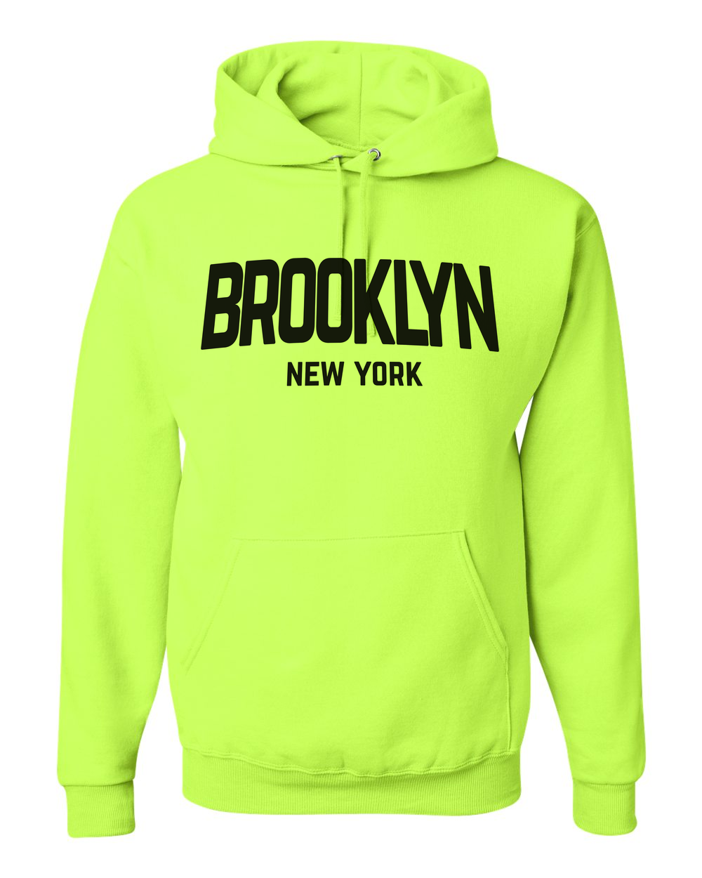 Brooklyn New York Retro Design Custom Hoodie Safety Green