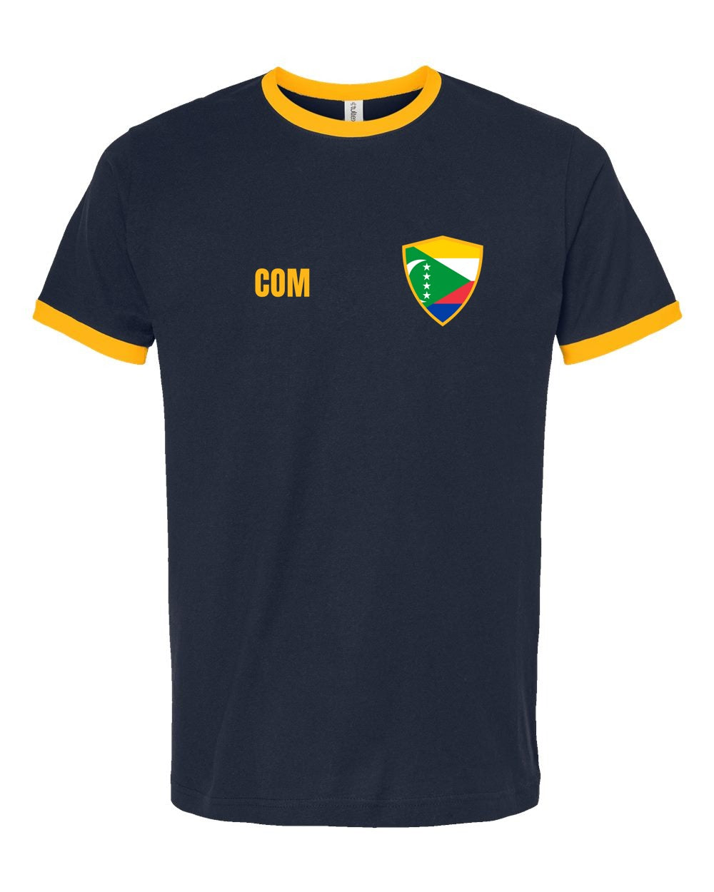 Comoros Soccer Ringer Tee — Retro National Crest | NYC Factory