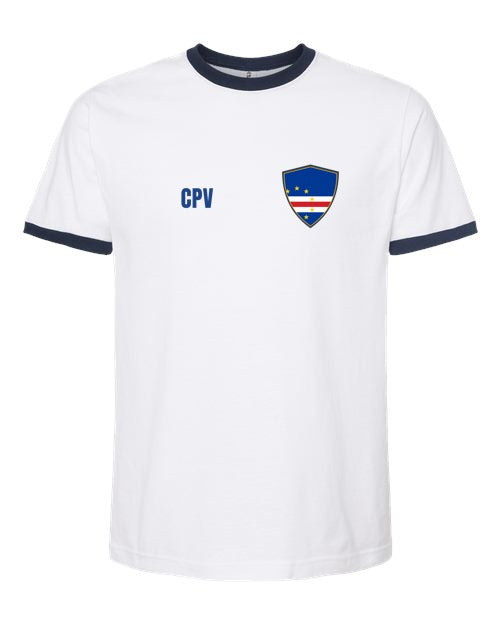 Cape Verde Soccer Ringer Tee 2026 — Retro National Crest | NYC Factory