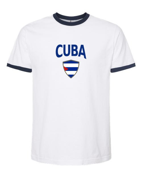 Cuba Arched Crest Soccer Ringer Tee — NYC Factory