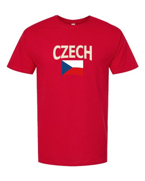 Czech Republic Soccer Tee 2026 — Classic Name & Flag | NYC Factory - Standard Red