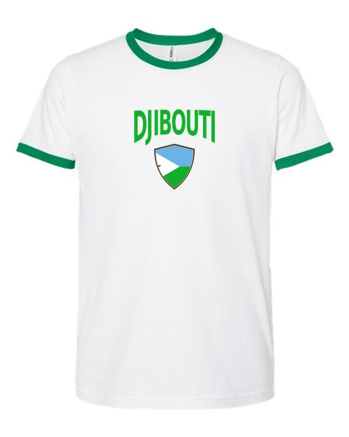 Djibouti Arched Crest Soccer Ringer Tee — NYC Factory