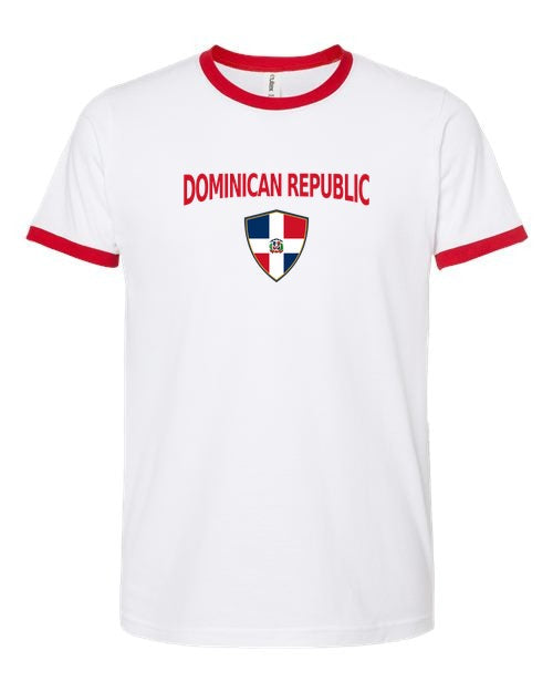 Dominican Republic Arched Crest Soccer Ringer Tee — NYC Factory