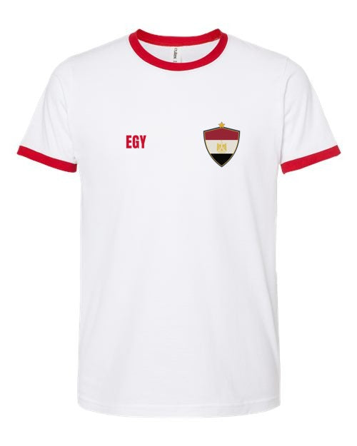 Egypt Soccer Ringer Tee 2026 — Retro National Crest | NYC Factory