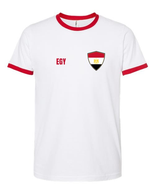 Egypt Soccer Ringer Tee 2026 — Retro National Crest | NYC Factory