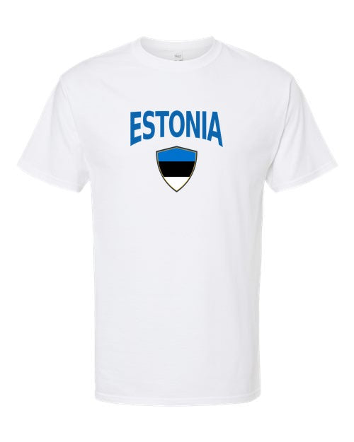 Estonia Arched Crest Soccer Tee — NYC Factory