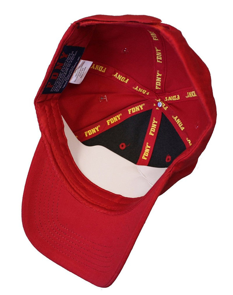 FDNY Baseball Hat Police Badge Fire Department Of New York City Red & Gold On...