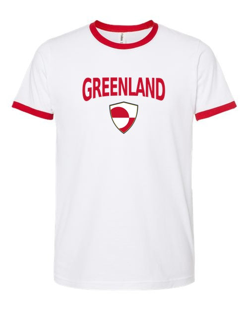Greenland Arched Crest Soccer Ringer Tee — NYC Factory