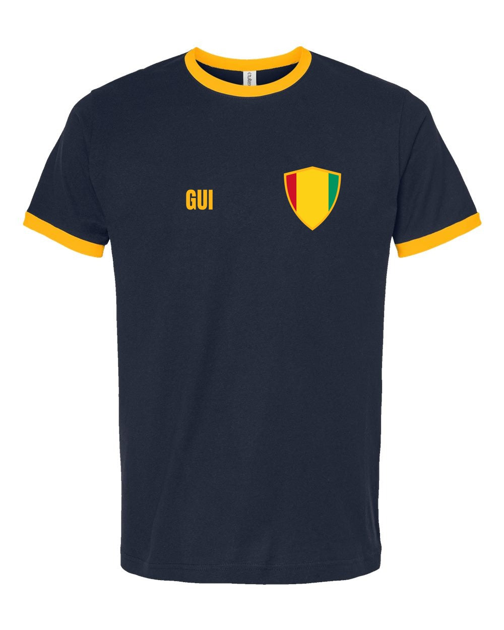 Guinea Soccer Ringer Tee — Retro National Crest | NYC Factory