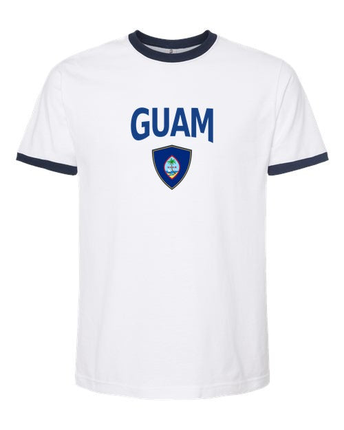 Guam Arched Crest Soccer Ringer Tee — NYC Factory