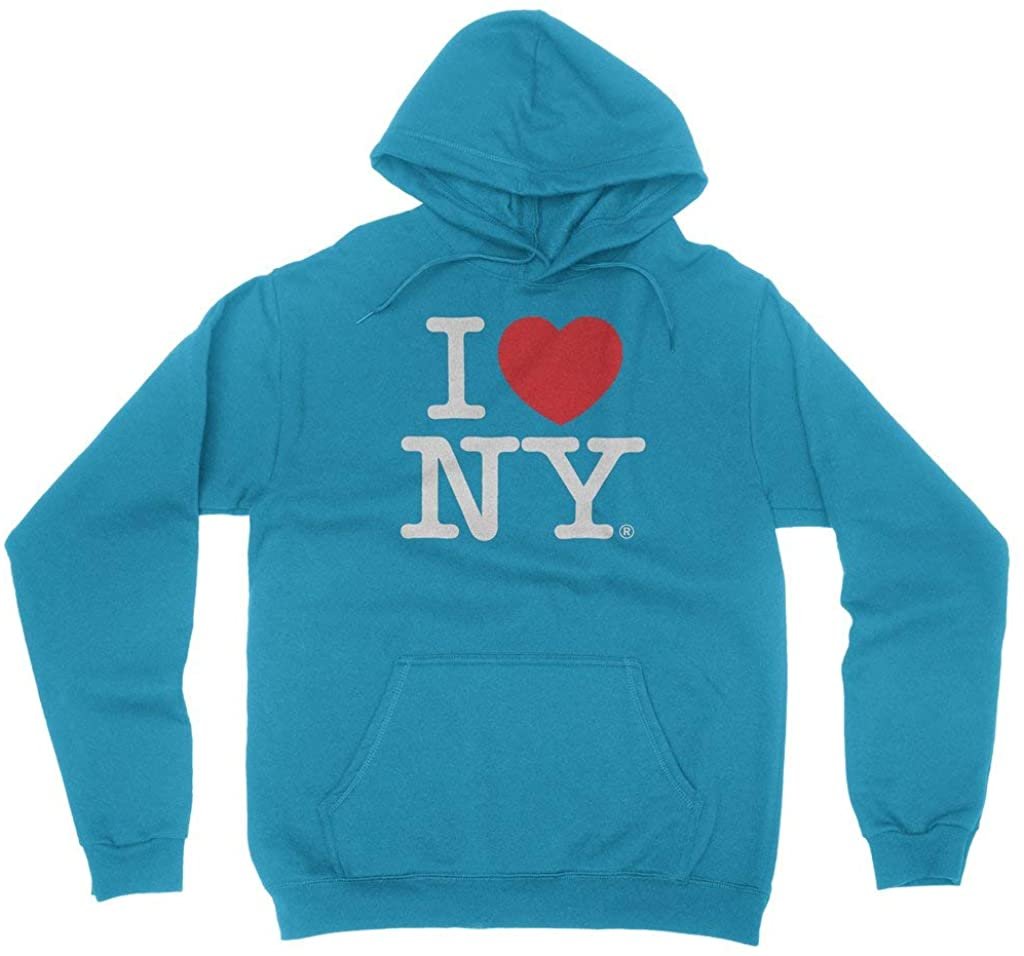 I Love NY Adult Unisex Hoodie Turquoise