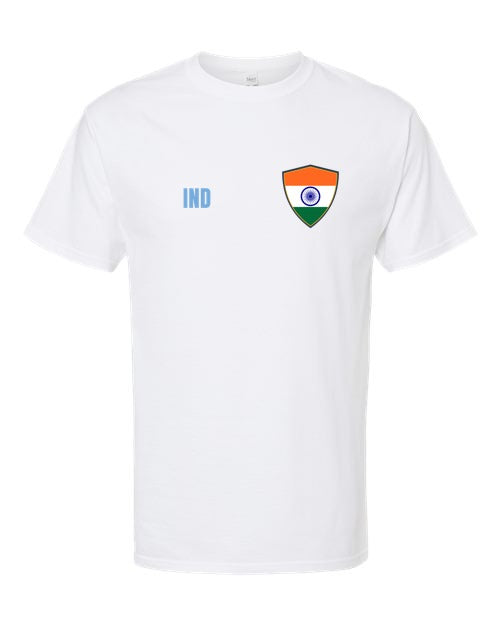 India Soccer Tee — Retro National Crest | NYC Factory