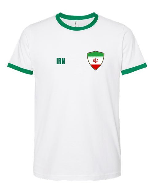 Iran Soccer Ringer Tee 2026 — Retro National Crest | NYC Factory
