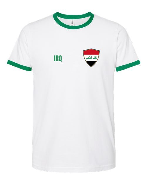 Iraq Soccer Ringer Tee 2026 — Retro National Crest | NYC Factory