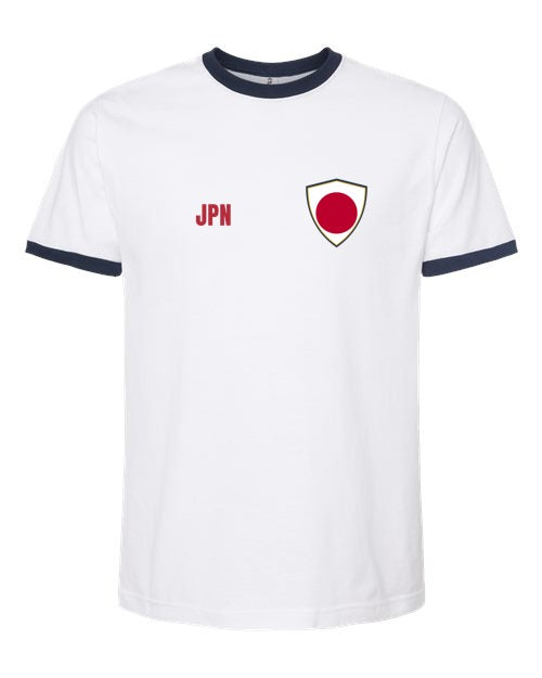 Japan Soccer Ringer Tee 2026 — Retro National Crest | NYC Factory