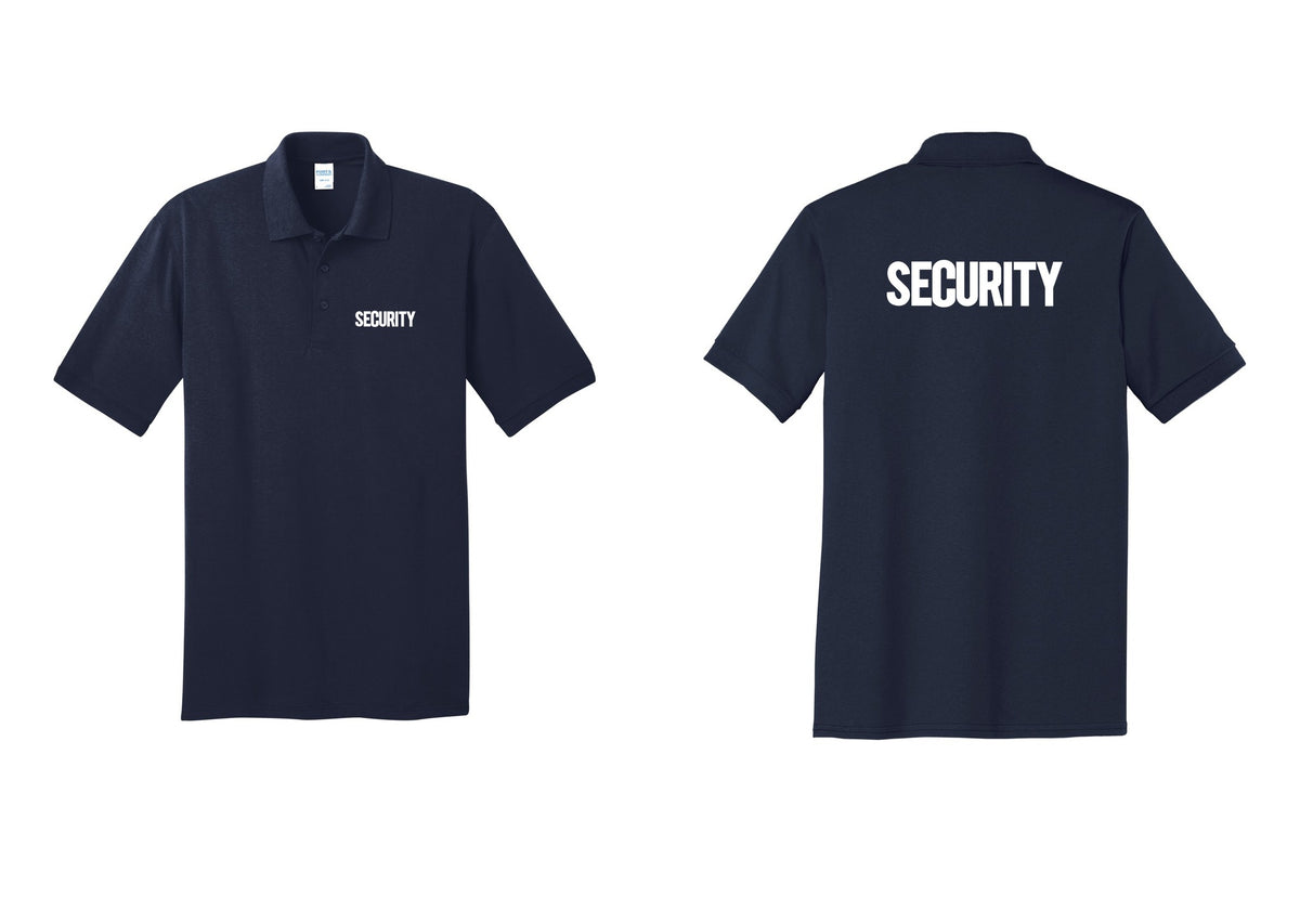NYC Factory Men's Security Polo Shirt - Chest + Back - Navy