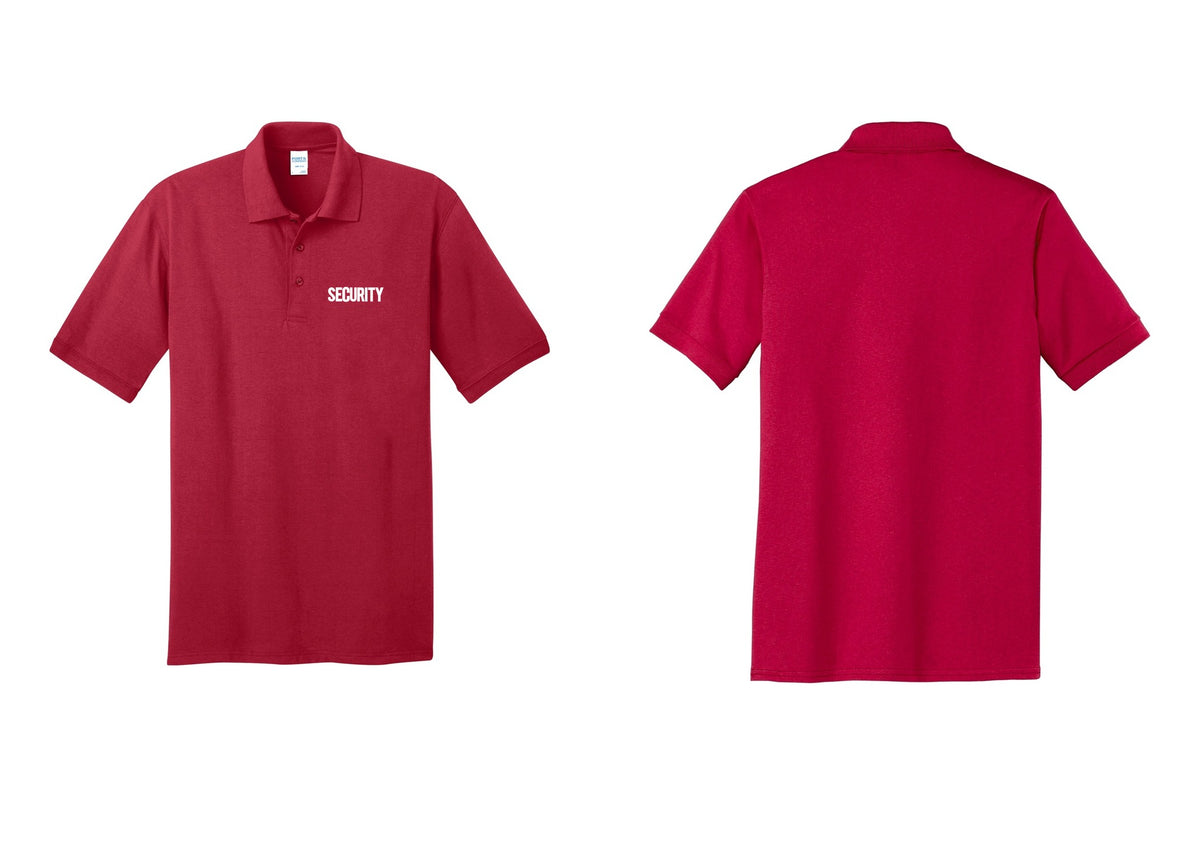 NYC Factory Men's Security Polo Shirt - Chest Only - Red