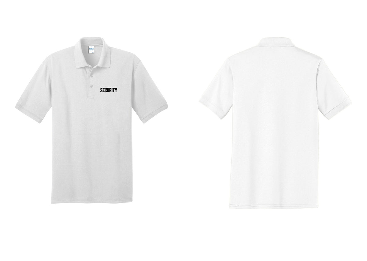 NYC Factory Men's Security Polo Shirt - Chest Only - White