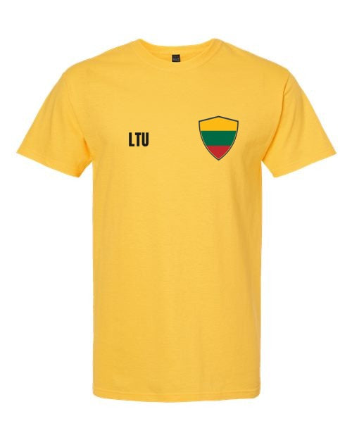 Lithuania Soccer Tee — Retro National Crest | NYC Factory
