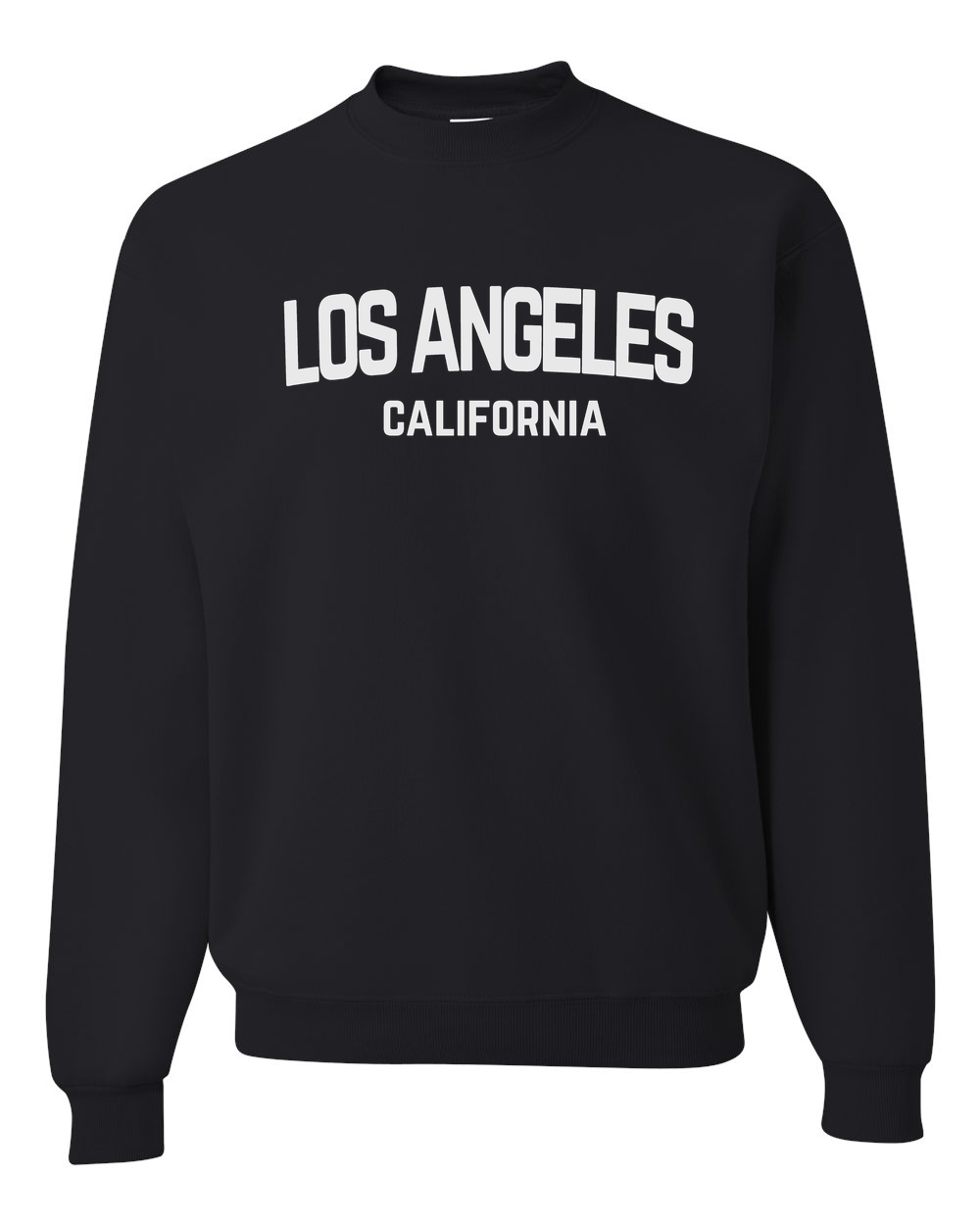 Los Angeles California White Retro Design Custom Crewneck Sweatshirt Black