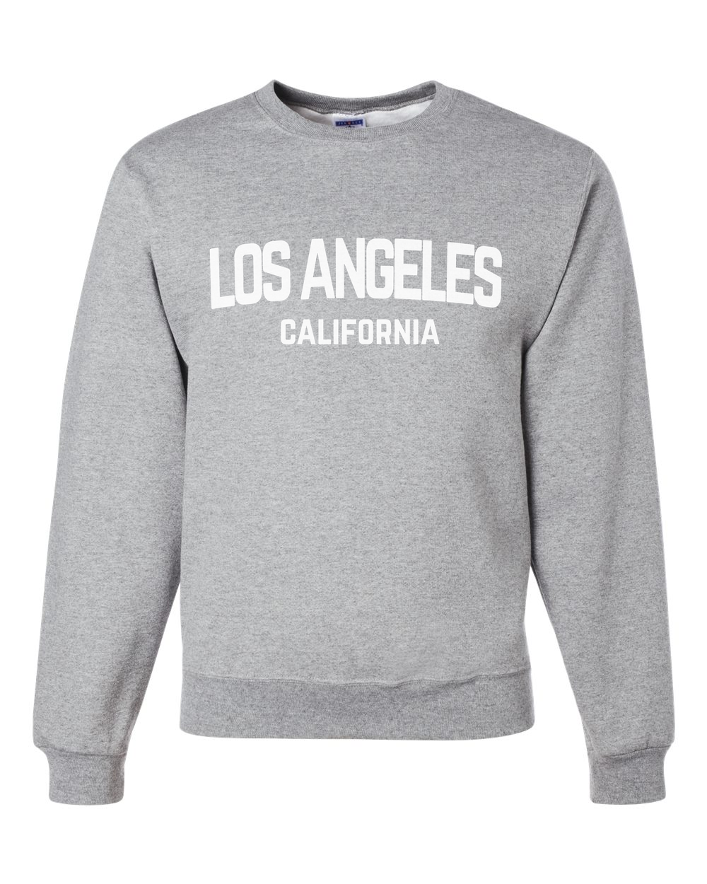 Los Angeles California White Retro Design Custom Crewneck Sweatshirt Heather Gray