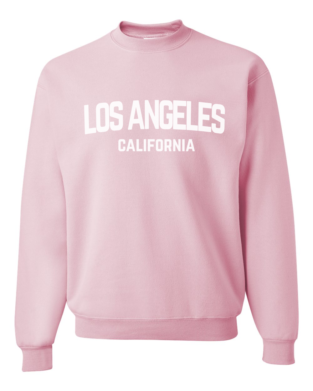 Los Angeles California White Retro Design Custom Crewneck Sweatshirt Pink