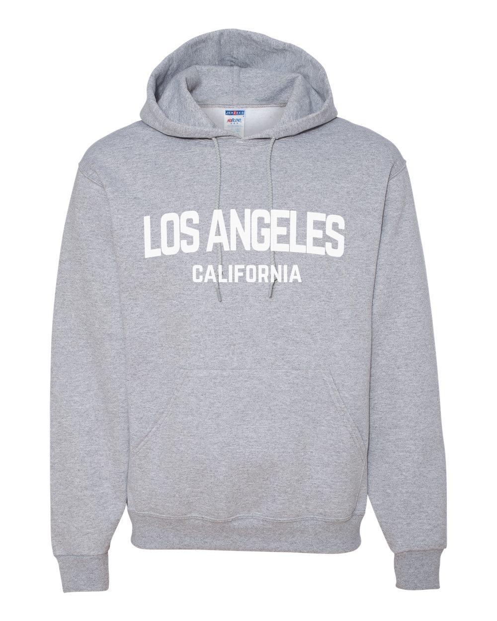 Los Angeles California White Retro Design Custom Hoodie Heather Gray