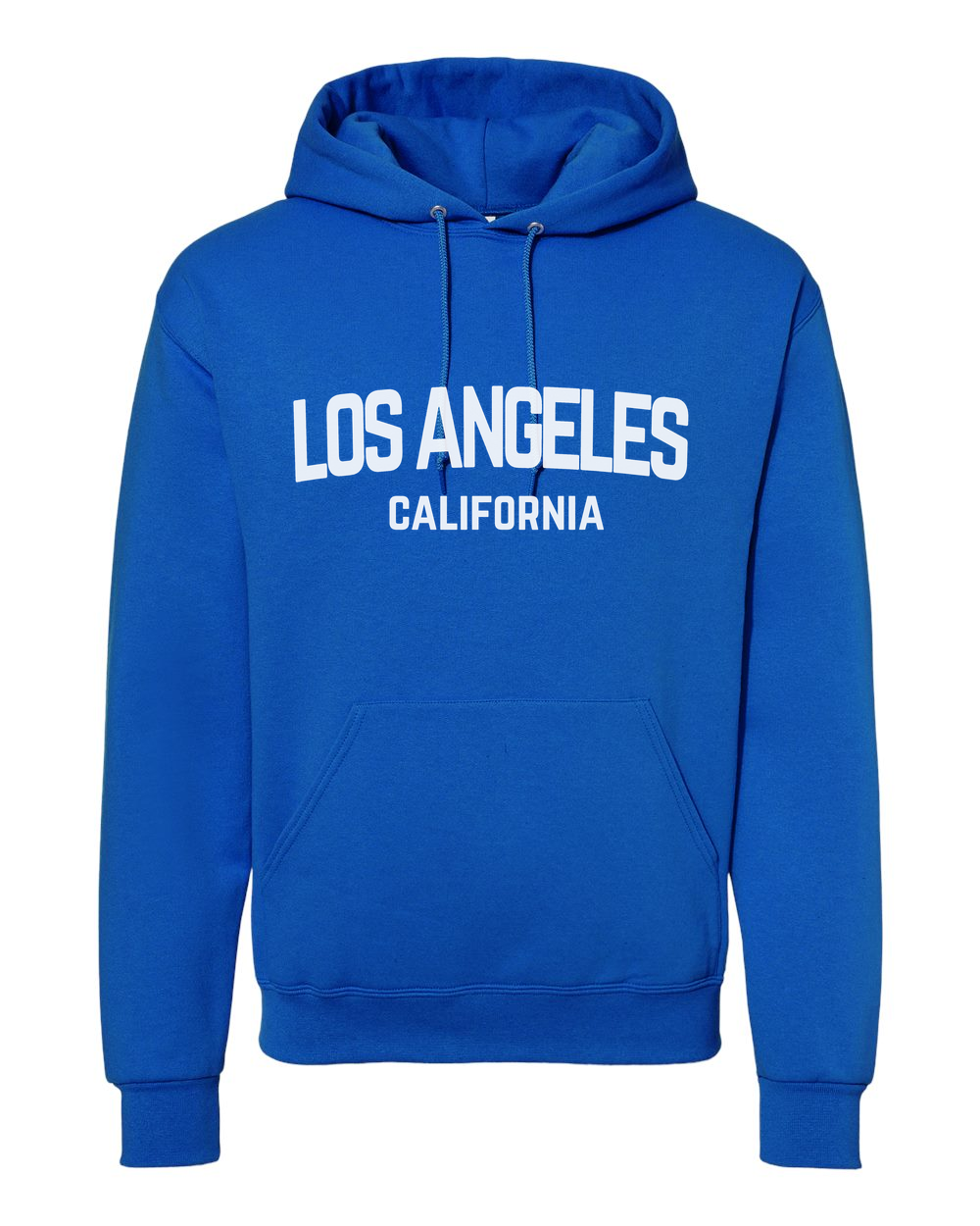 Los Angeles California White Retro Design Custom Hoodie Royal Blue