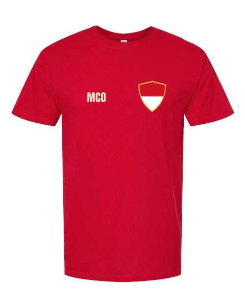 Monaco Soccer Tee — Retro National Crest | NYC Factory