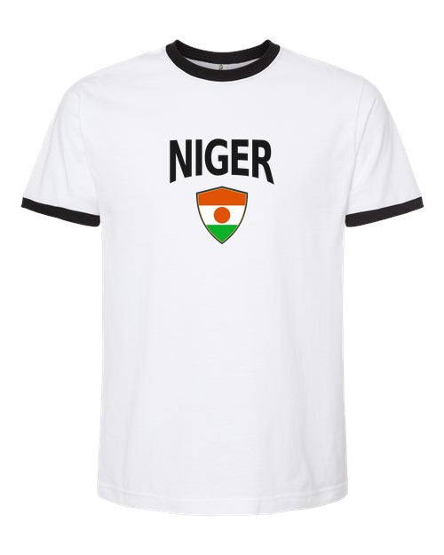 Niger Arched Crest Soccer Ringer Tee — NYC Factory