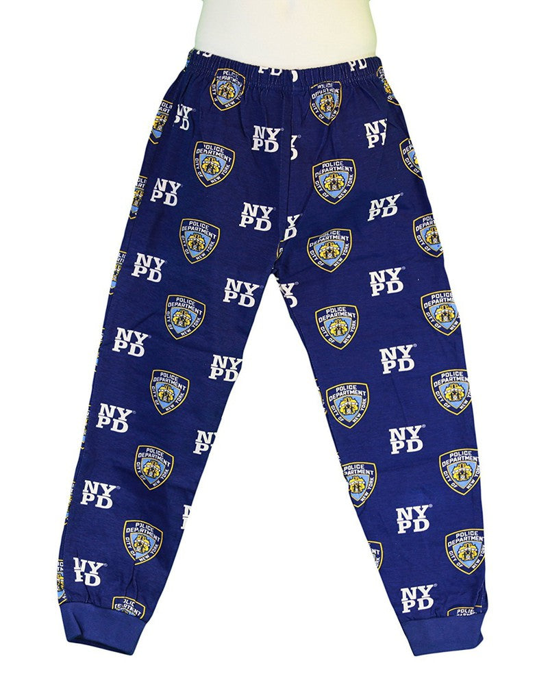 NYPD Kids Pajama Set Boys 2 Piece Sleepwear Blue