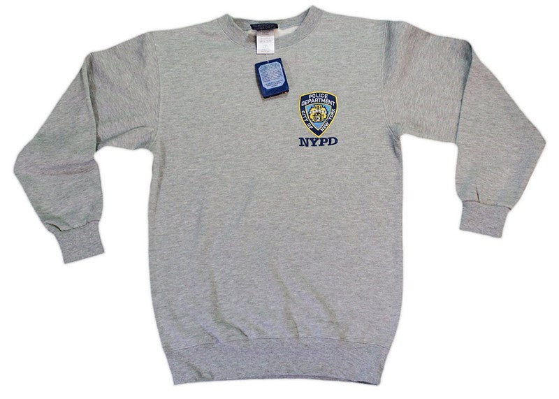 NYPD Mens Police Crewneck Sweatshirt Gray
