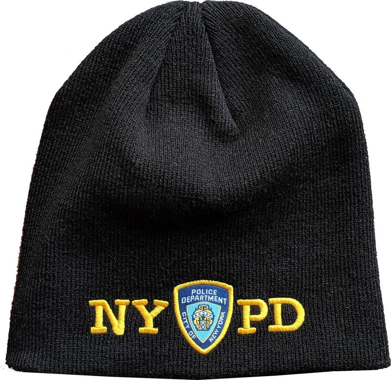 NYPD No Fold Winter Hat Beanie Skull Cap Officially Licensed Black