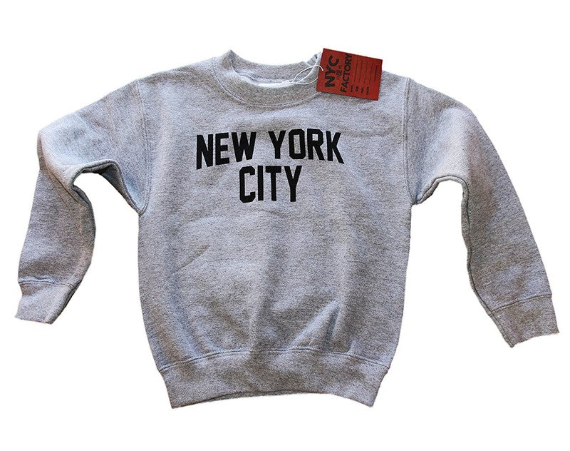 New York City Youth shirt Screenprinted Gray Boys Lennon Sweatshirt