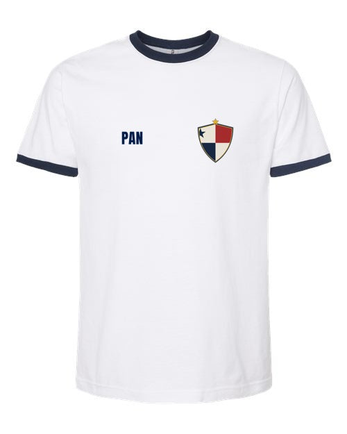 Panama Soccer Ringer Tee 2026 — Retro National Crest | NYC Factory