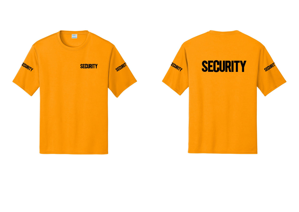 NYC Factory Men's Security Performance T-Shirt - Chest + Back + Security Sleeves - Gold