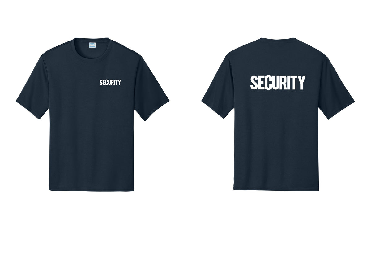 NYC Factory Men's Security Performance T-Shirt - Chest + Back - Navy
