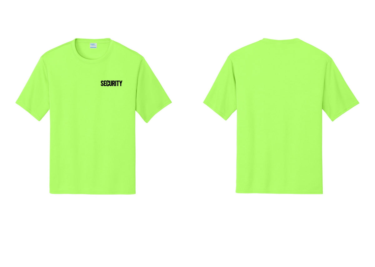 NYC Factory Men's Security Performance T-Shirt - Chest Only - Neon Green