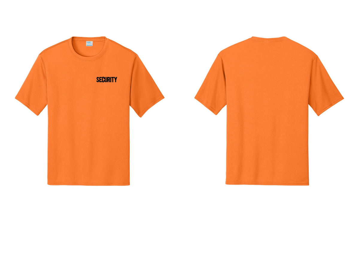 NYC Factory Men's Security Performance T-Shirt - Chest Only - Neon Orange