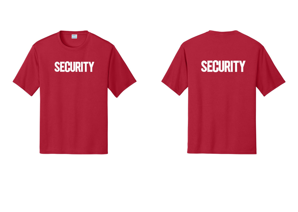 NYC Factory Men's Security Performance T-Shirt - Front + Back - Red