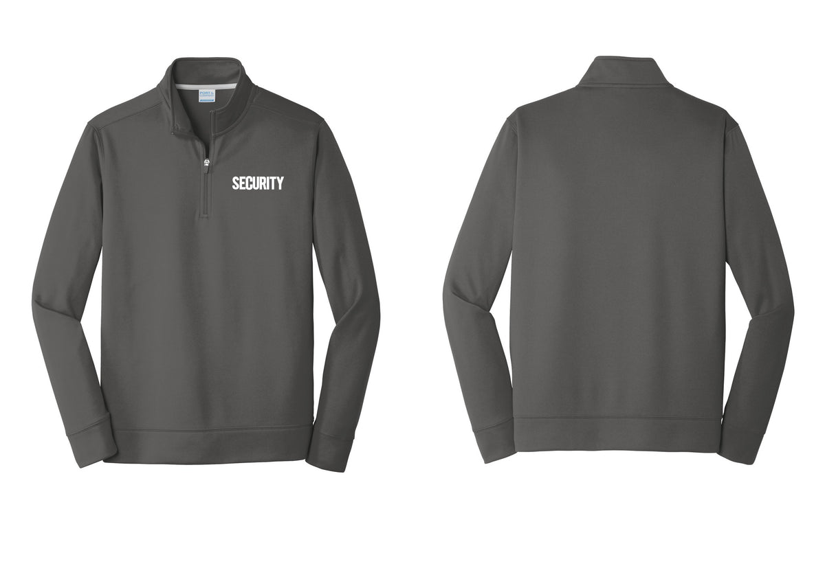 NYC Factory Men's Security Performance Fleece 1/4-Zip Pullover Sweatshirt - Chest Only - Charcoal