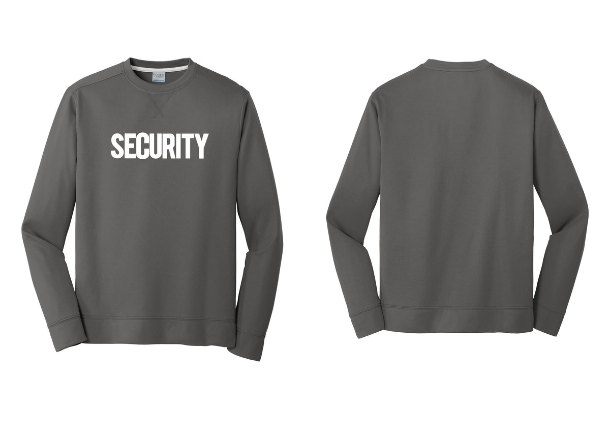 NYC Factory Men's Security Performance Fleece Crewneck Sweatshirt - Front Only - Charcoal