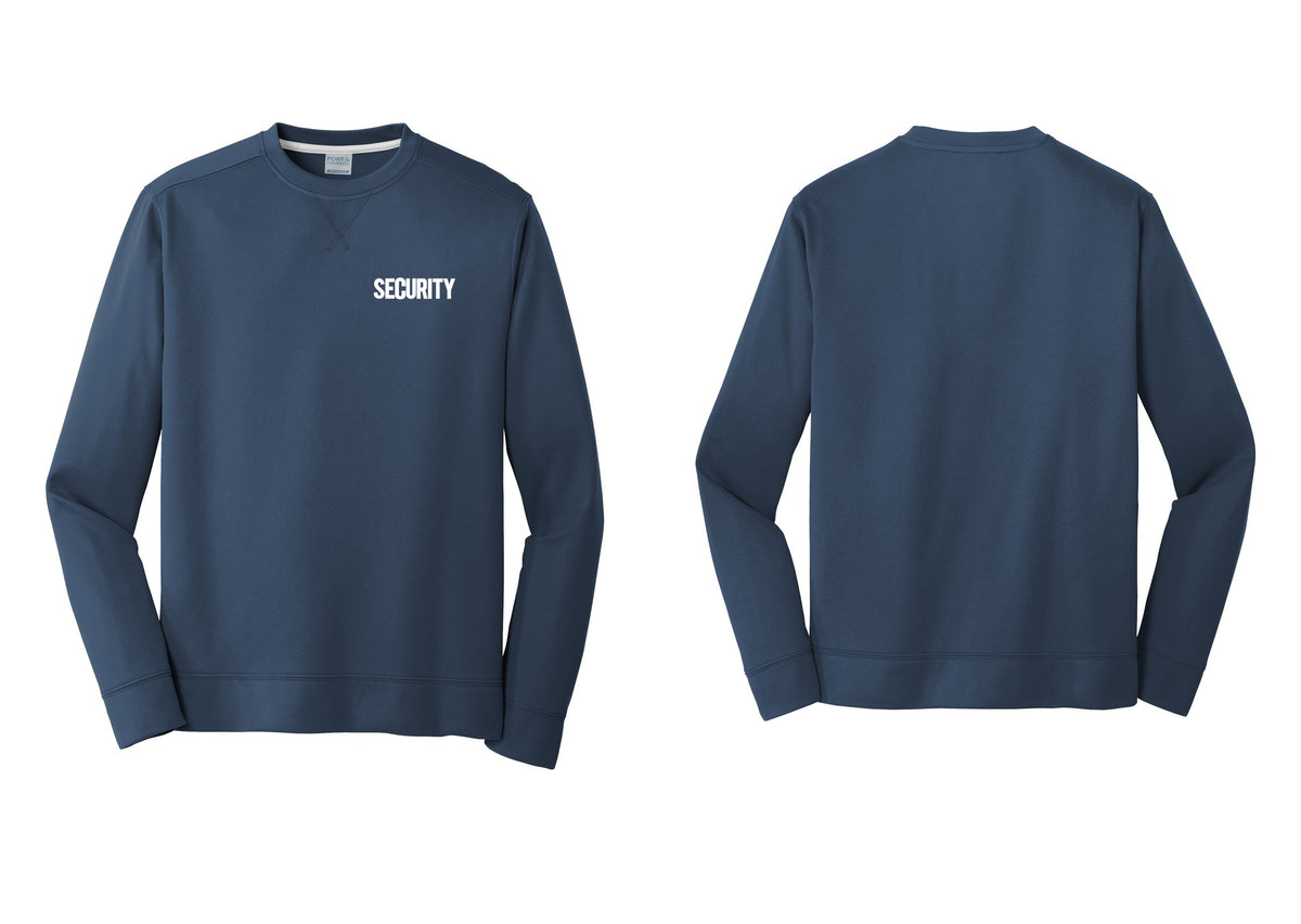 NYC Factory Men's Security Performance Fleece Crewneck Sweatshirt - Chest Only - Navy