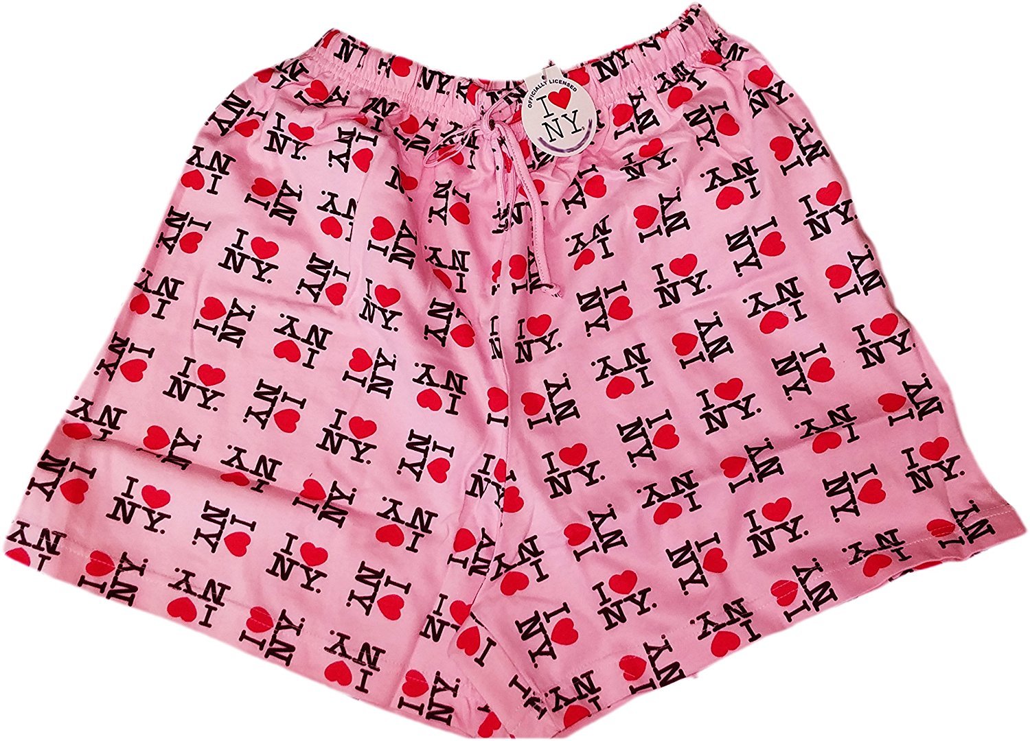 Pink I Love NY Boxer Shorts Unisex Sleepwear New York Souvenir Gift