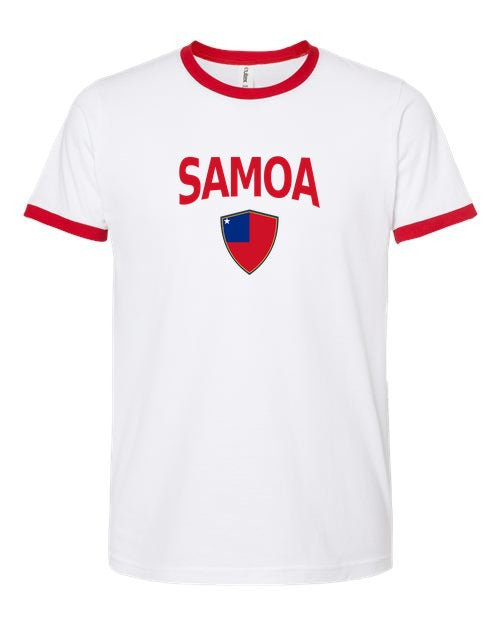 Samoa Arched Crest Soccer Ringer Tee — NYC Factory